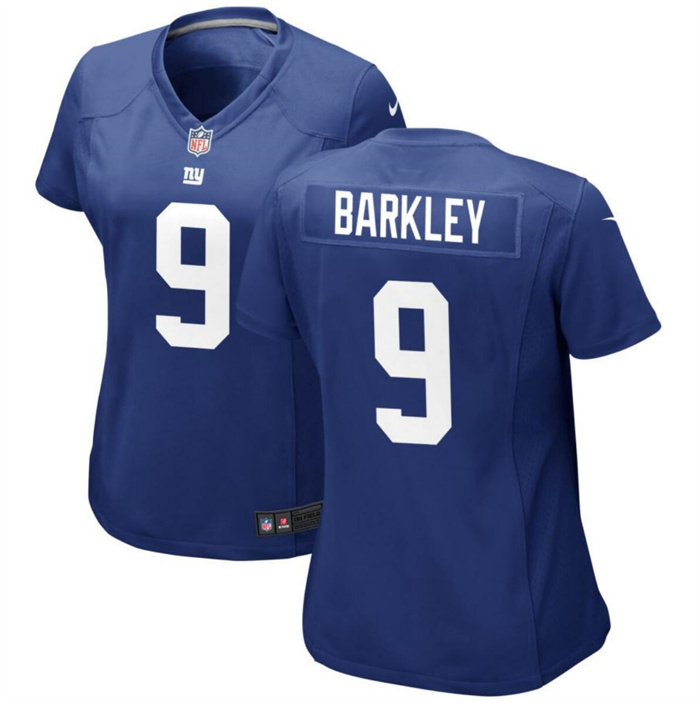 Women's New York Giants #9 Matt Barkley Blue Player Football Stitched Jersey(Run Small)